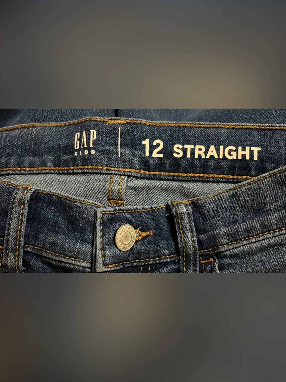 GAP - Straight Leg Dark Blue Denim Jeans - Size 12